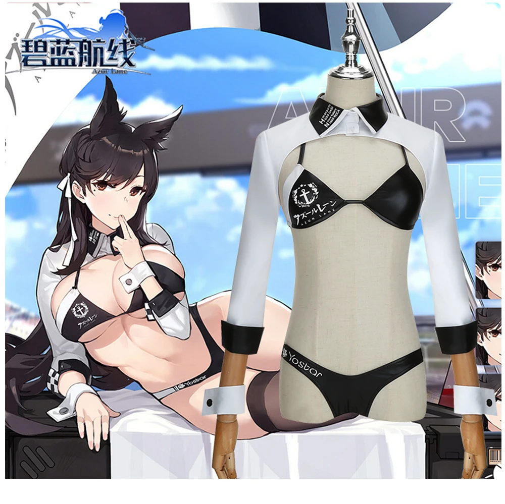 Azur Lane HMS гонки Queen гоночный костюм Atago для плаванья из двух предметов сексуальный