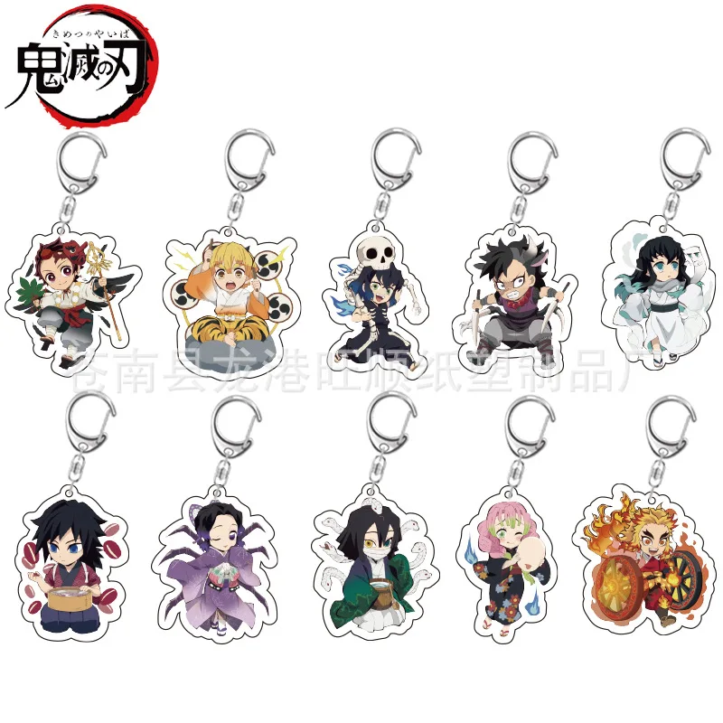 

Hot Anime Demon Slayer Kimetsu No Yaiba Tanjiro Kamado Cosplay Keychain Acrylic Cartoon Key Chain Keyring Fans Rengoku Shinjuro