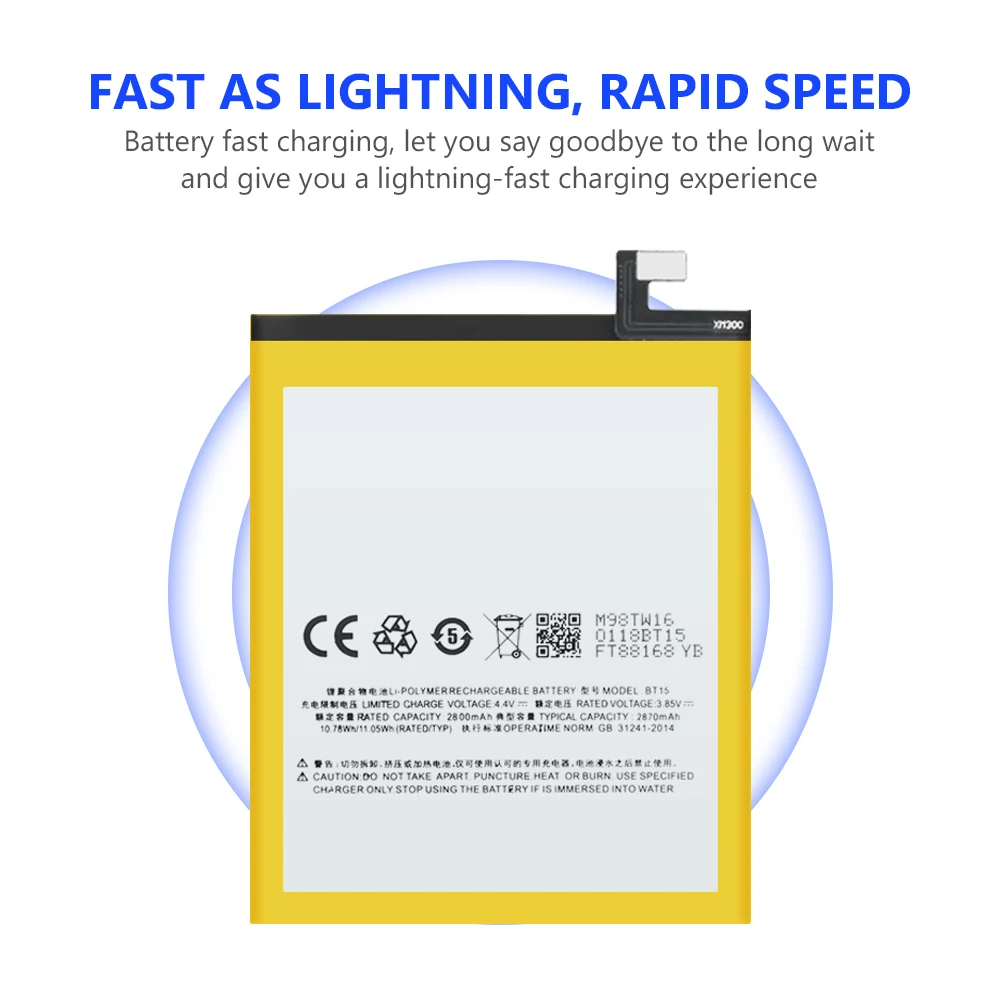 Сменный аккумулятор для MEIZU M3S высококачественный 2870 мАч запасные части батарей