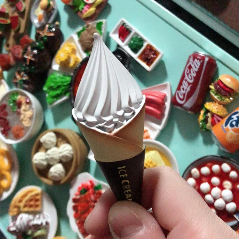 Ручной работы имитация холодильник для пищи магниты 3D декоративные мороженного