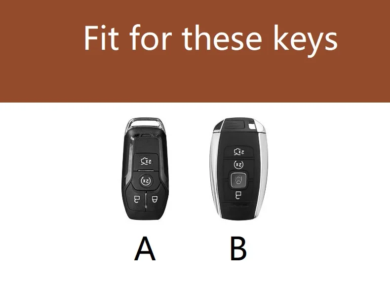 

Car Handmade Leather Key Case Cover Key case For Lincoln MKZ MKC 2017 car key Case Remote Key Shell