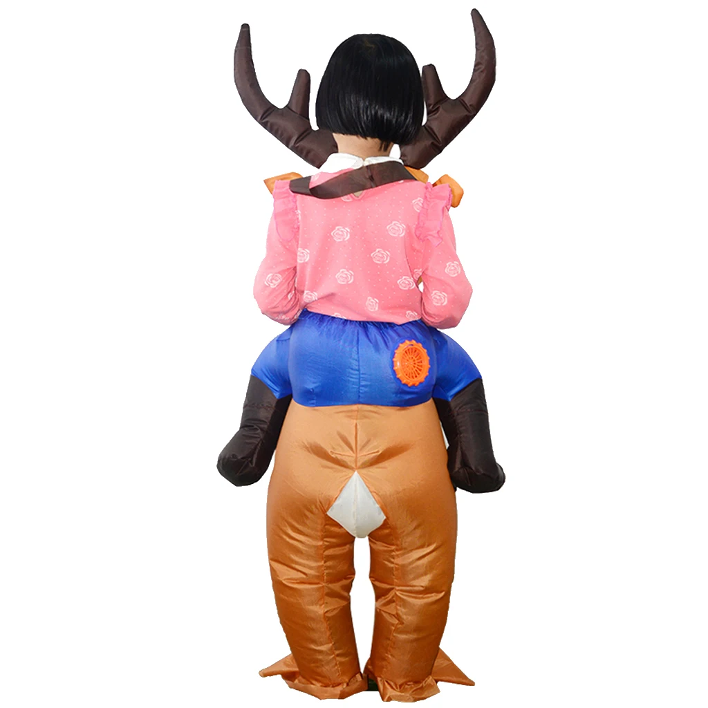 

Fun Inflatable Costume Elk Rider Halloween Christmas Party Kids Fancy Dress