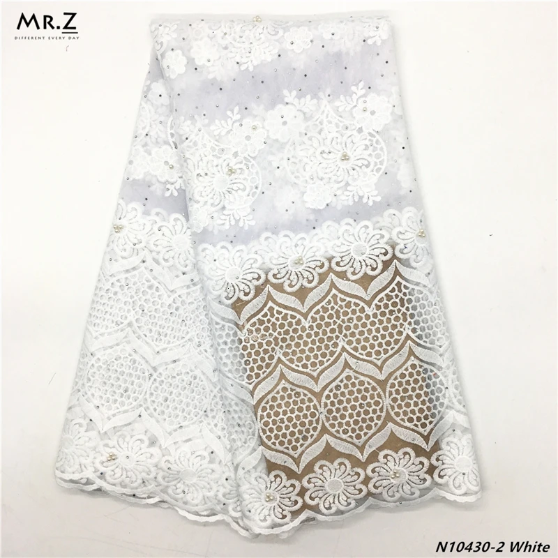 Mr.Z чистая белая африканская сухая кружевная ткань высокого качества молочный