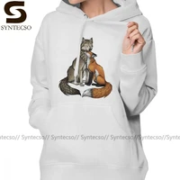 love couple hoodie wolf fox hoodies graphic streetwear hoodies women cotton kawaii xxl long sleeve gray pullover hoodie