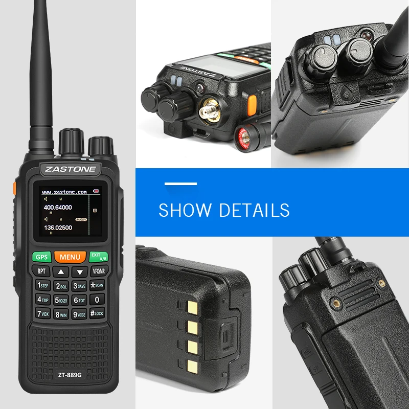 Kup Zastone 889G GPS Walkie Talkie 10W 999CH 3000mAh UHF 400-520/VHF136-174MHz Ham Cb Radio HF Transceiver Do Odkrywania Polowania
