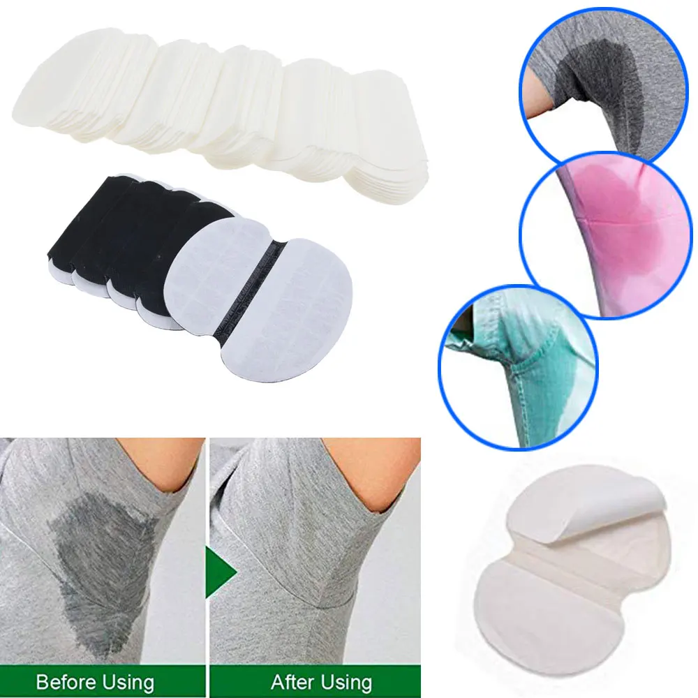 

100 Pcs Disposable Absorbent Underarm Dress Shields Adhesive Sweat Pads Cloth Guards
