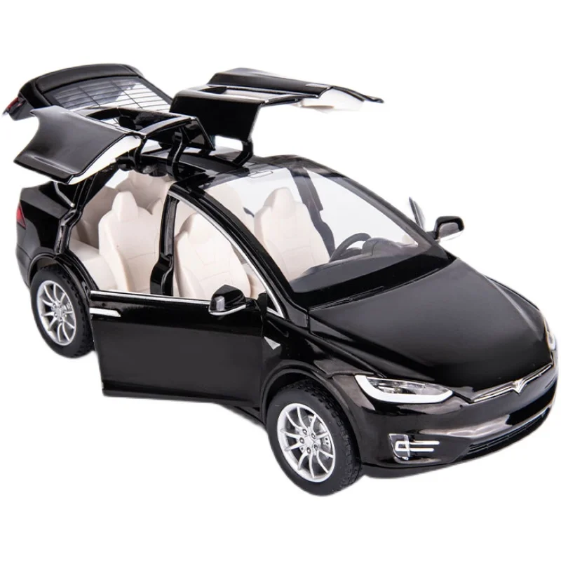 

2021 New 1:24 Tesla MODEL X Alloy Favorites Car Model Diecasts Sound and light Toy Cars Kid Toys For Children Gifts Boy Toy