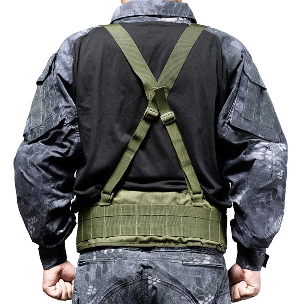 Tactical Molle Belt Men's Army Special Nylon Military Belt Convenient Combat Girdle EAS H-shaped Adjustable Soft Padded Belt