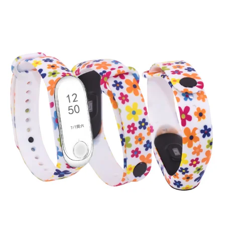 14 1 шт цветные цветы mi Band 4 ремешок сменный Браслет для Xiaomi mi band 3 4 Универсальный силиконовый ремешок на запястье mi 3 ремень - Цвет: 14