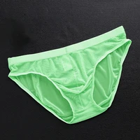 quick drying underwear men ice silk briefs sexy transparent underpant silky breathable panties men elastic soft shorts a50