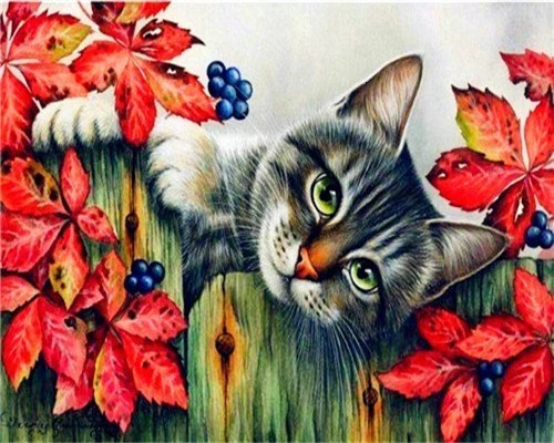 HUACAN картина по номерам животное масляная краска ing Cat комплект акриловая краска на холсте настенная художественная ручная краска ed домашний декор DIY подарок - Цвет: SZHC2394