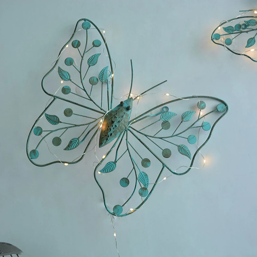 1 шт. ручная работа металлическая Железная Бабочка Форма настенная сцена