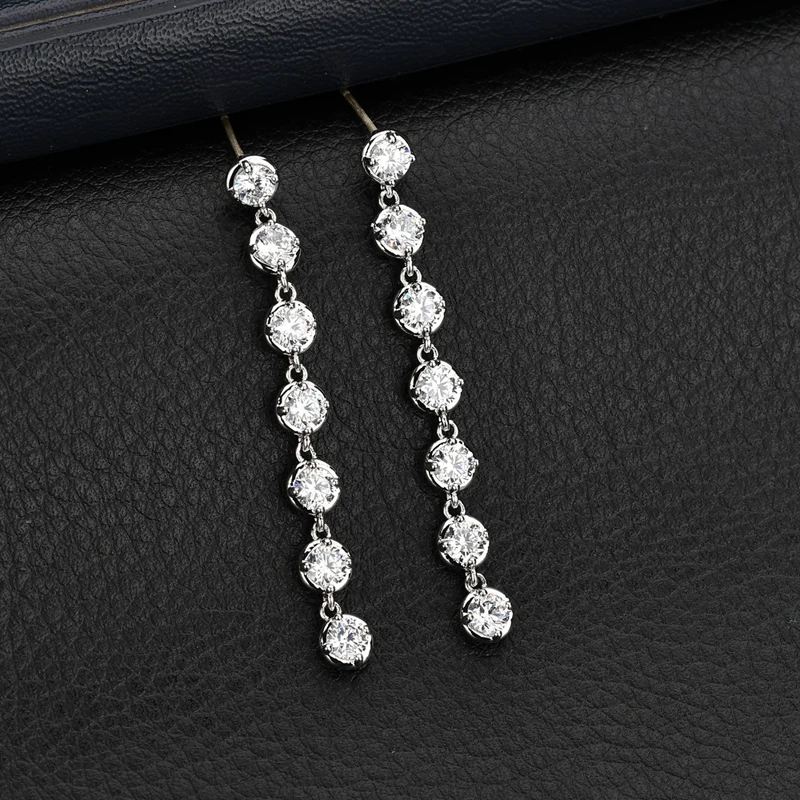 

11.11 fashion round cubic zirconia long boho earrings for women engagement party jewelery accessories best Christmas bijoux gift