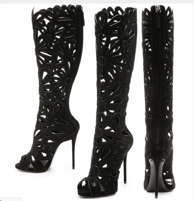 

Fashion suede out back strap sexy stage boots cool boots