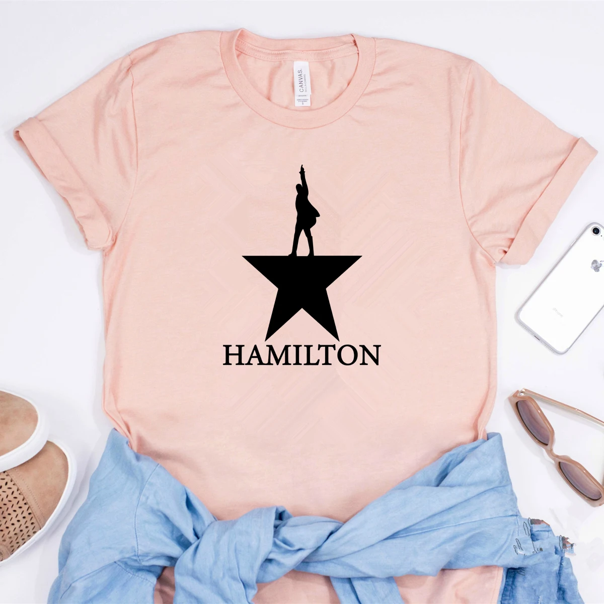 Golden Alexander Hamilton T-Shirt Broadway Musical Hamilton Shirt Rise Up Tee Gift for Fans Hipster Tops