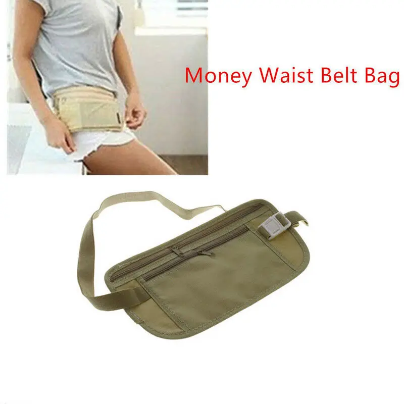 Регулируемый нейлоновый поясной ремень дорожная сумка для скрытого паспорта