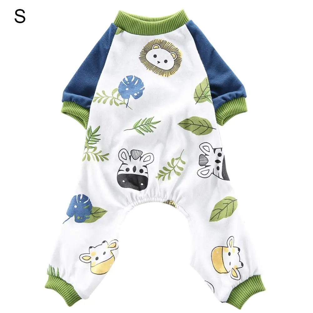 Животный мир Одежда для питомцев собачий Пижамный хлопок футболка комбинезоны