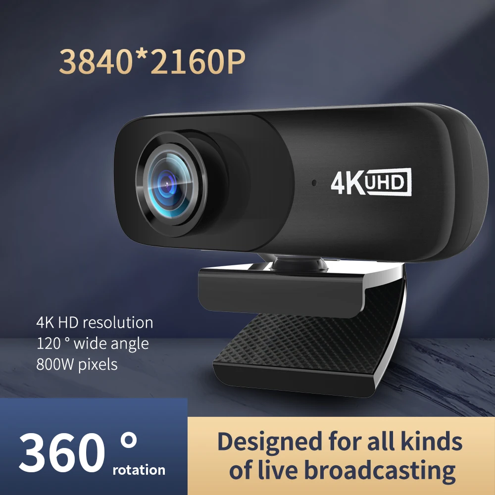 

Top. C160 2160P Webcam 4K UHD 3840*2160P Web Cam 800W Pixels Computer Camera 120° Wide Angle Web Camera with Microphone