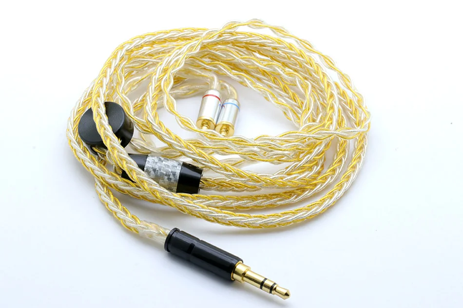 1,2 M 1,0 мм x 8 Core HIFI посеребренный обновленный кабель 3,5/2,5 Разъем MMCX/2Pin разъем для улучшения глубины саундстажа и присутствия