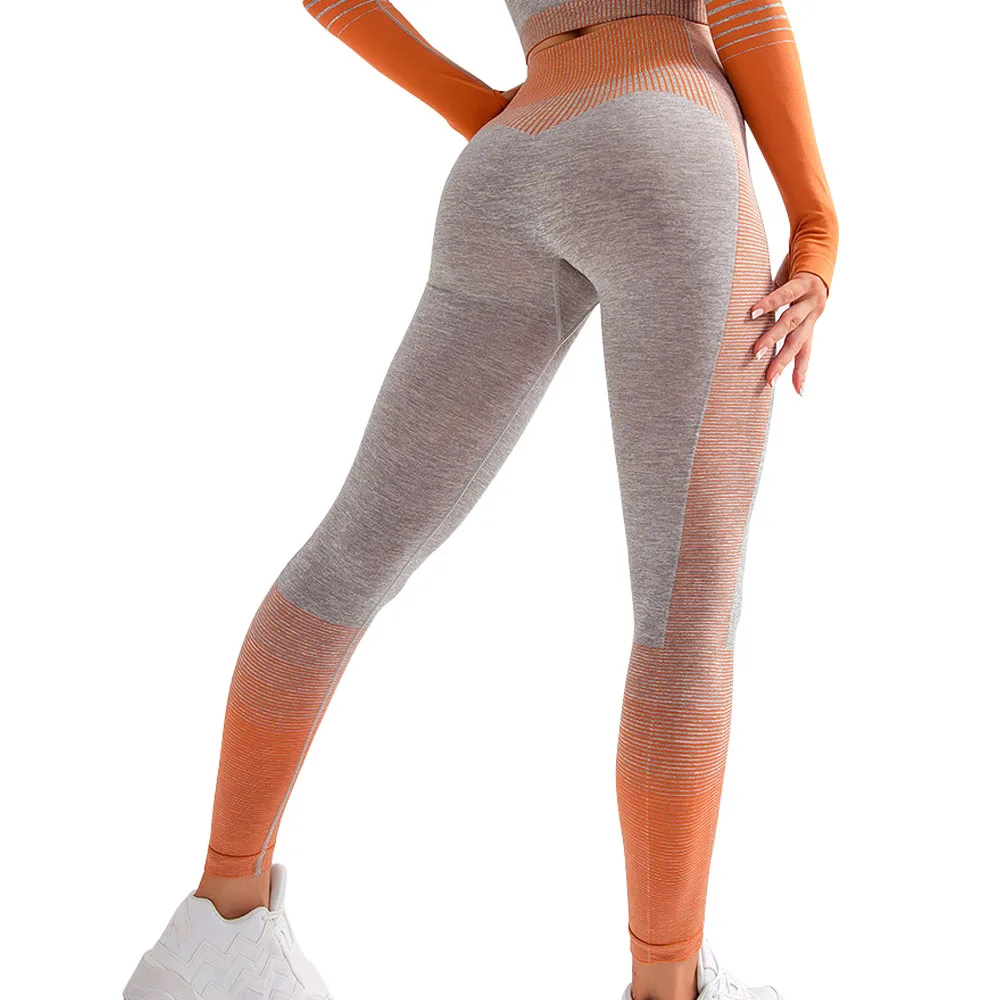 Женские Высокая талия стрейч Мягкие Бесшовные сжатия Фитнес лосины для