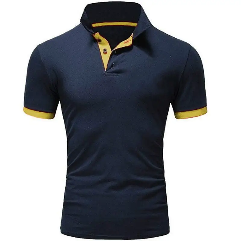 zangqing-huang Ropa de Hombre Polo camisa 5xl hombres casual Delgado transpirable verano Polo camisa 10 цветов Hombre sólido manga corta - Цвет: zangqing-huang