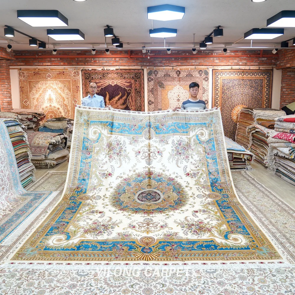 Beste Yilong 9 'X 12' Turkse Knopen Perzische Zijde Thuis Tapijt Handgemaakte Klassieke Oosterse Tapijt (ZQG347A)