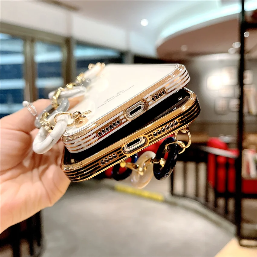 Роскошный Винтажный чехол для телефона с янтарным браслетом Для iphone 11 12 Promax Mini XS