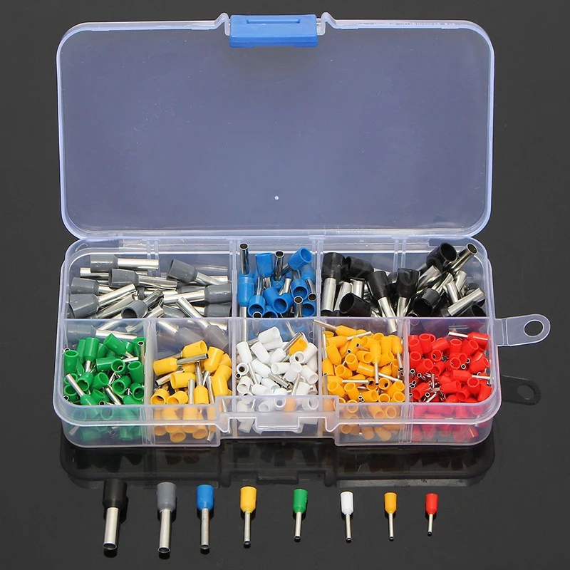 

400pcs/set AWG 22 - 10 Insulated Cord Pin End Terminal Ferrules Kit Set Wire Copper Crimp Connector