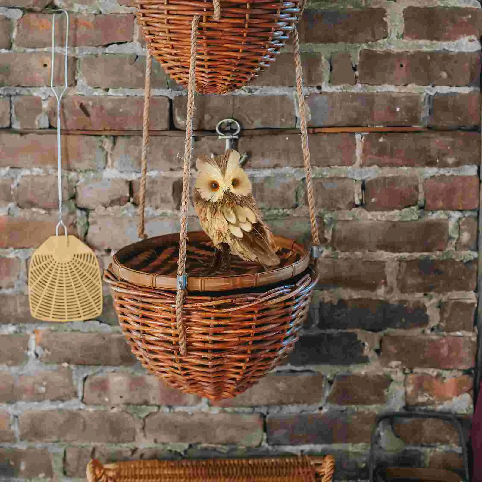 Straw Woven Night Owl Model Desktop Ornament Animal Shape Tabletop Adornment | Дом и сад