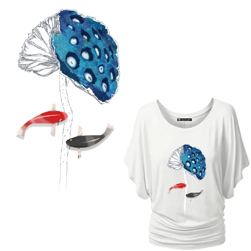 Китайские традиционные элементы термопереводная наклейка для футболки цветка