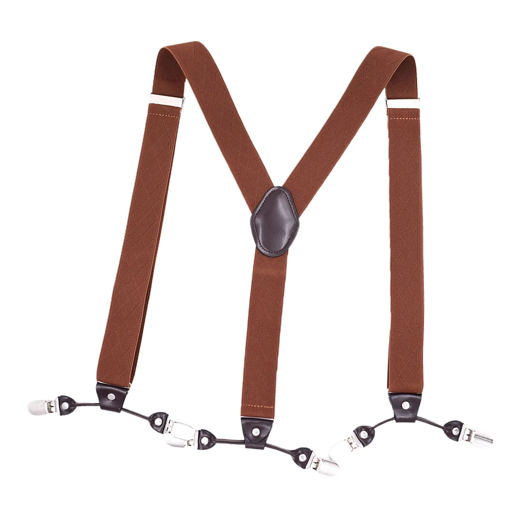 

Mens 35mm Wide Y-Back Adjustable Braces Clip-On Elastic Suspenders