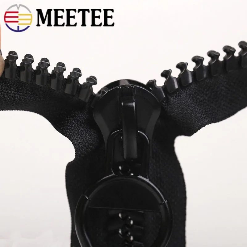 Meetee 20 # экстра большие резиновые молнии черный двойной слайдер открытый молния