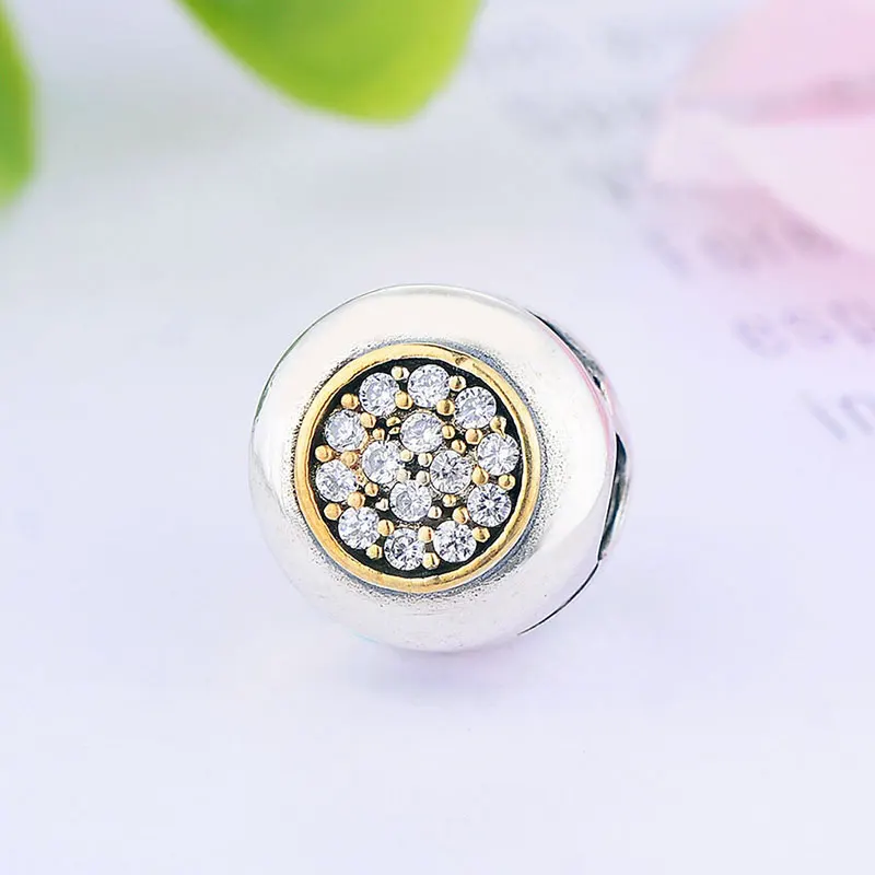 

925 Sterling Silver Cake Crystal Stopper Clips Bead Fit Original Pan Charm Bracelet Jewelry For Making Handmade Berloque DIY