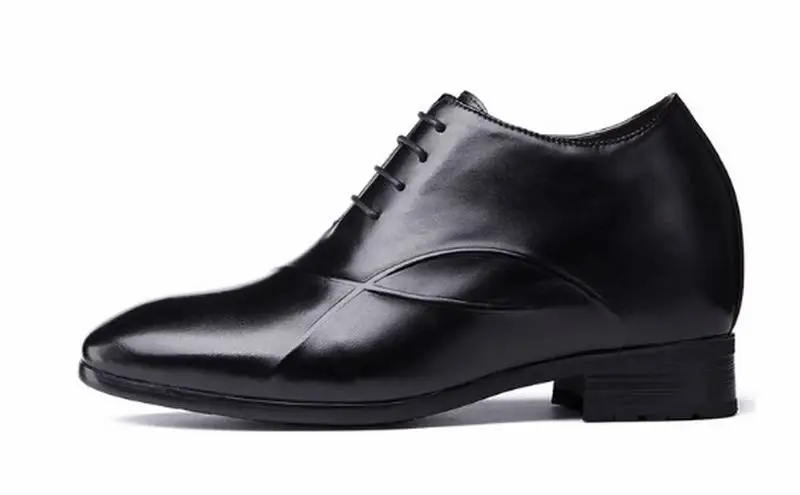 Туфли Cyabmoz мужские из натуральной кожи визуально увеличивающие рост в клетку для