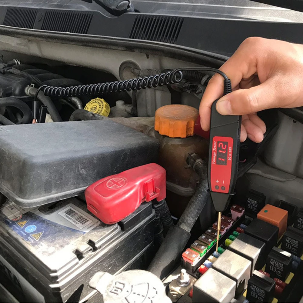 AUniversal Car Digital LCD Electric 5-36V Voltage Test Pen Probe Detector Tester LED Light Automotive Diagnostic Tool | Автомобили и