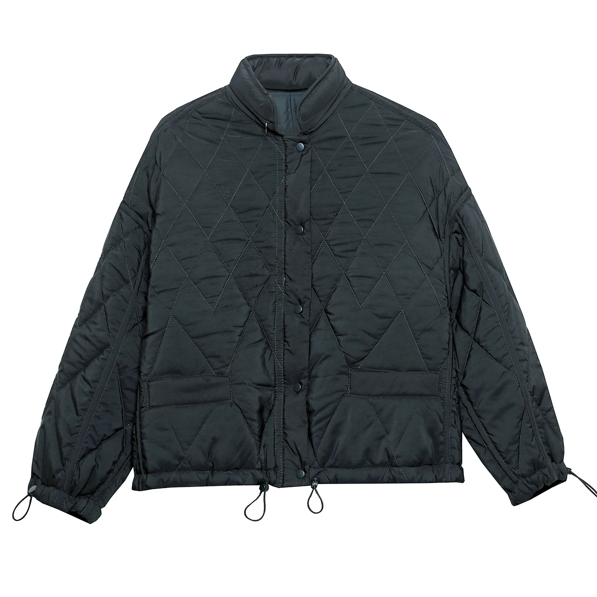XNWMNZ 2021 Autumn Winter Women Fashion Vintage Plaid Parka Jacket Casual Pockets Cotton Coat Loose Outwear Tops Female