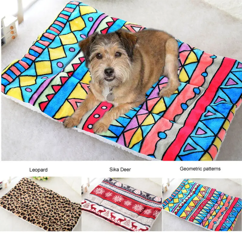 Зимняя мягкая фланелевая хлопковая подстилка подушка для питомца собаки кошки