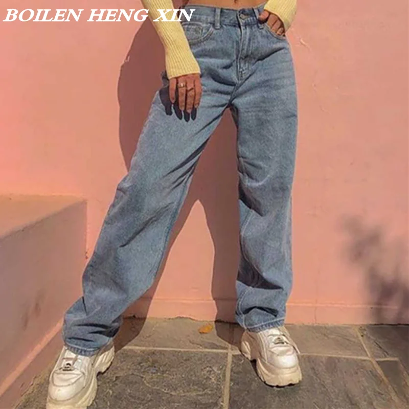 

2021 Springtime Woman Jeans High Waist Cowboy Trousers Clothing Blue Streetwear Vintage Quality Fashion Harajuku Straight Pants