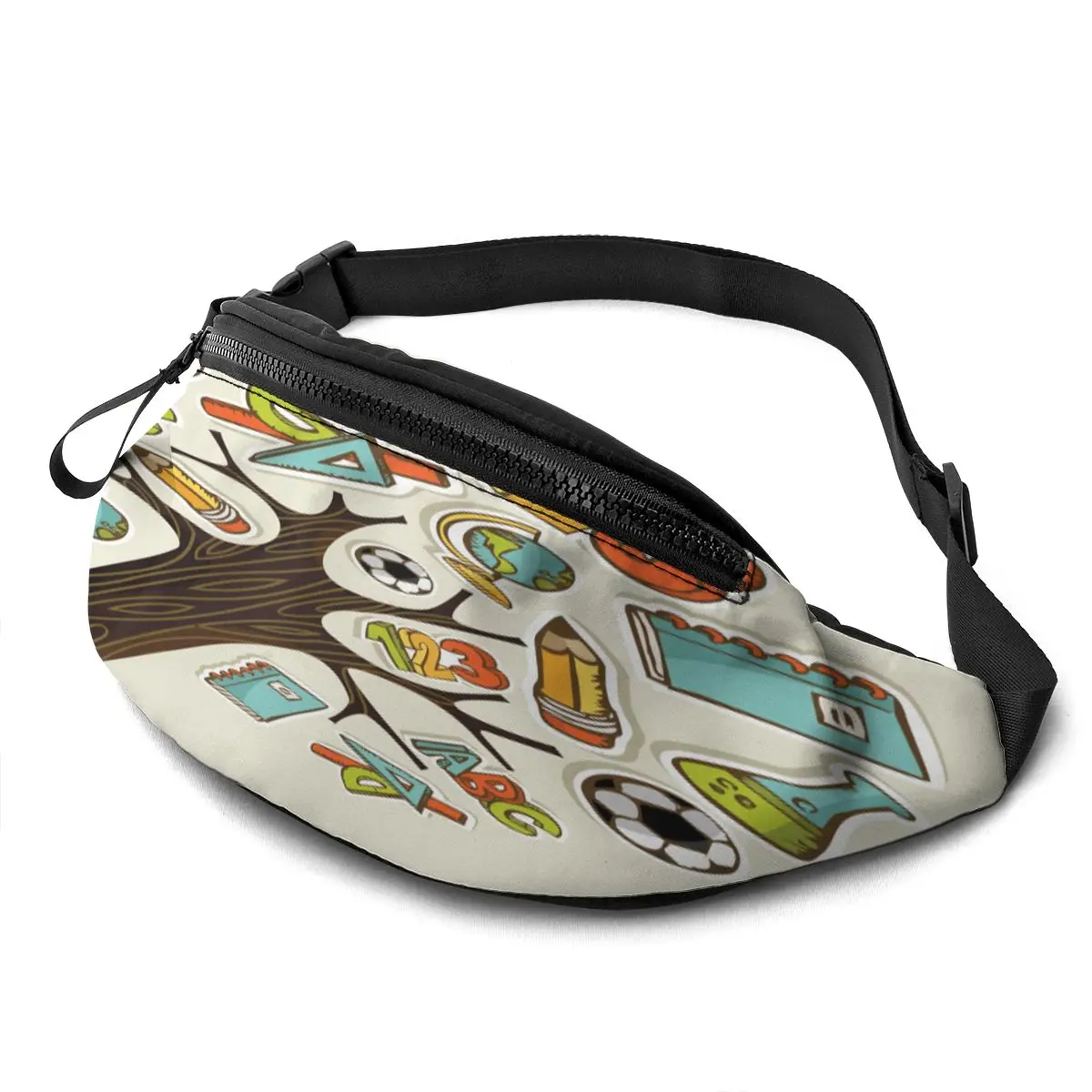 

Забавная сумка для мужчин и женщин, мультяшный карандаш с рисунком футбола, большая походная поясная сумка с регулируемым ремешком для пере...