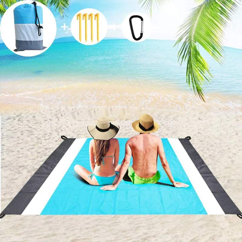 

Пляжное одеяло, одеяло для пикника, нейлоновый пляжный коврик, портативный, с защитой от песка, водонепроницаемый коврик для песка, для путешествий, пеших прогулок