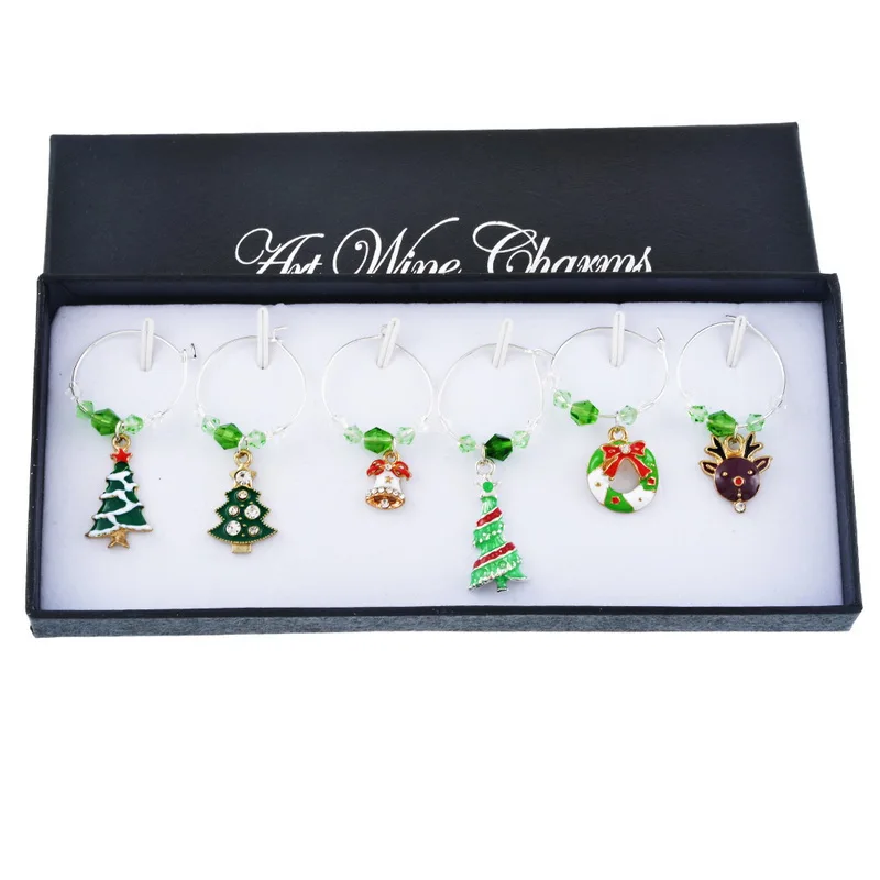 Cheap 6PCs/Box Table Wine Cup Decoration Christmas Gift Ornaments Makers Decorations New Year Party Dinner 2019 | Дом и сад