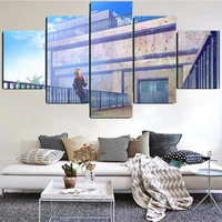 5 pieces wall art canvas painting animation poster modern home modular living room bedroom framework pictures decoration