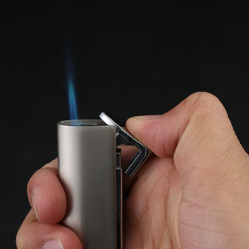 

Classic Turbo Torch Lighter Strip Jet Gas Pipe Cigar Lighter Metal Windproof Cigarette Lighter 1300 C Blue Fire Gadget For Men