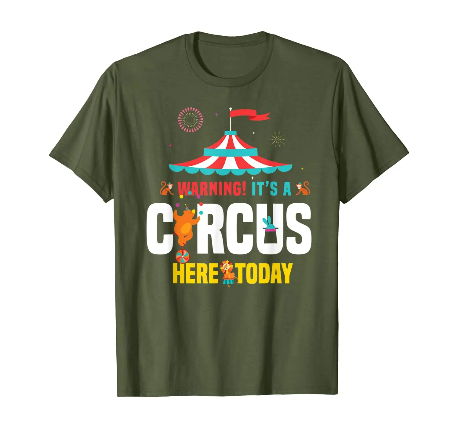 

Предупреждение, что это цирк, сегодня, карнавал, день рождения, футболка