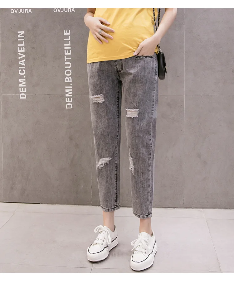 

Maternity Pants for Pregnant Women Clothes Pregnancy Jeans Pants for Spring Summer Adjustable Waist Denim Belly Jean Trousers