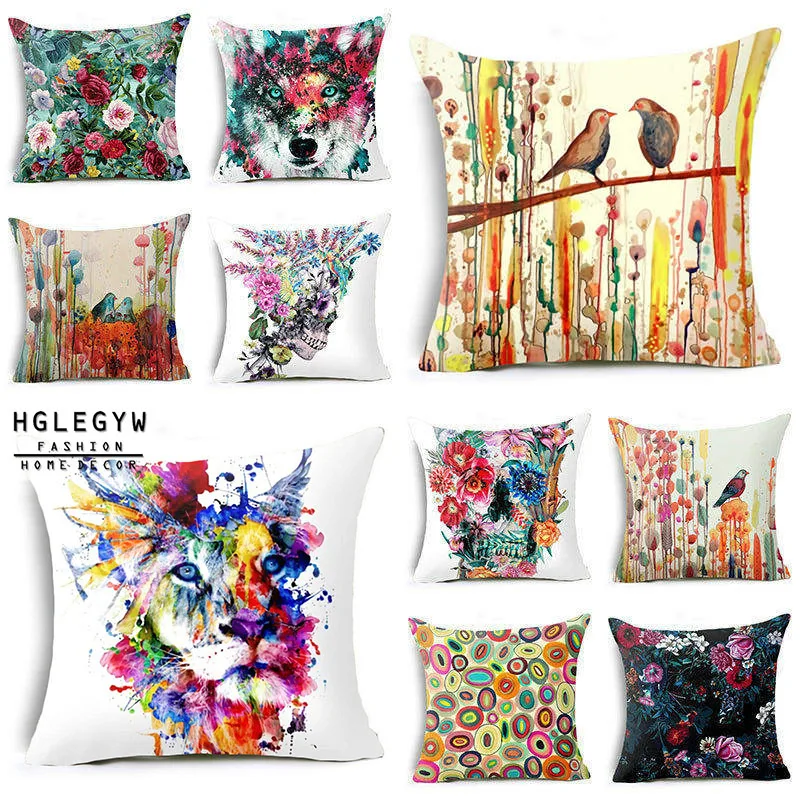 Модный хлопковый чехол для подушки с рисунком наволочки хлопковые Льняные