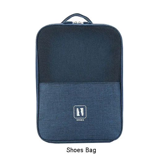 Navy Blue Shoe Bag Портативный пылезащитный полиэфирный мешок для хранения обуви, повседневные кроссовки, классификация, отделка носков, стелька, органайзер для поездок, аксессуары - Цвет: Navy Blue Shoe Bag