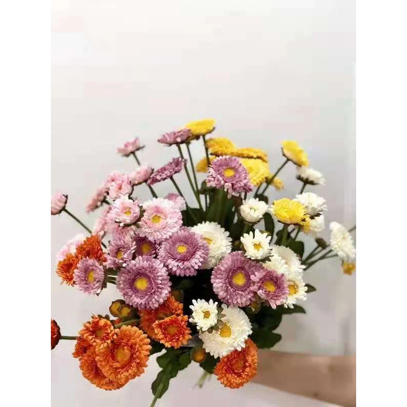 3 солнечных хризантемы искусственные цветы домашний декор накладные свадебного