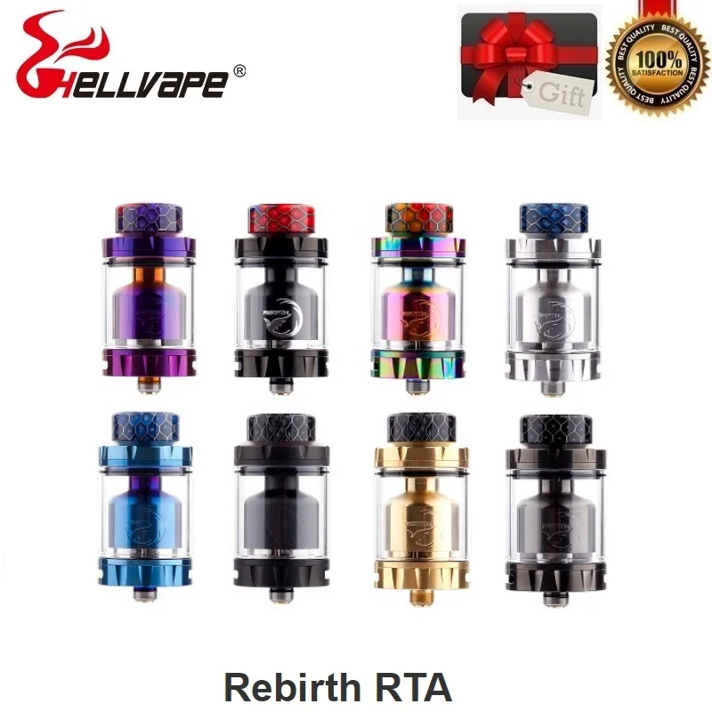 Оригинальный Hellvape Rebirth RTA Танк 25 мм 2 мл/5 мл Vape распылитель двойной пост колода для боттомфидер мод VS профиль