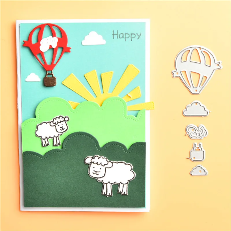 Naifumodo воздушный шар металлические режущие штампы Fly Sky для рукоделия скрапбукинга